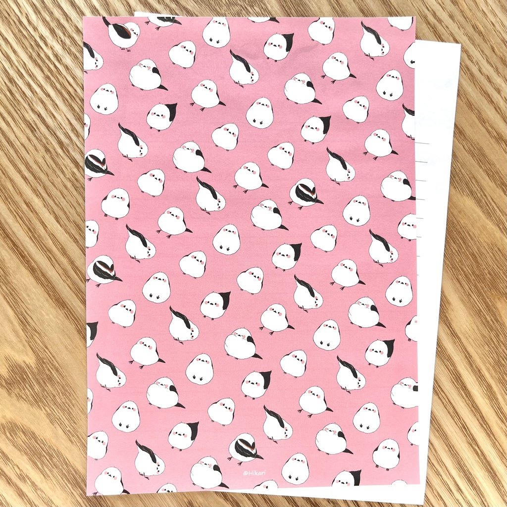 【北海道のどうぶつシリーズ】シマエナガ便せん(ピンク)