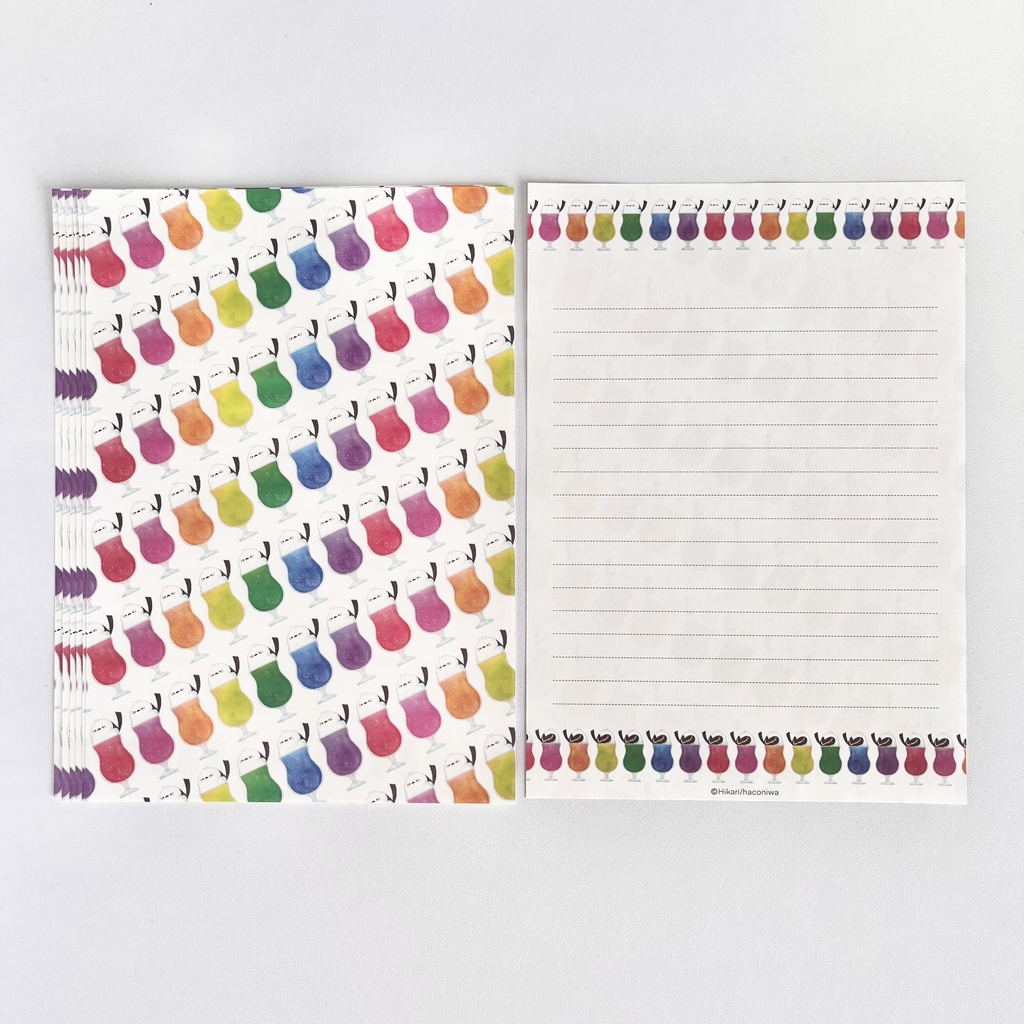 【北海道のどうぶつシリーズ】7色のシマエナガクリームソーダ【レターセット】