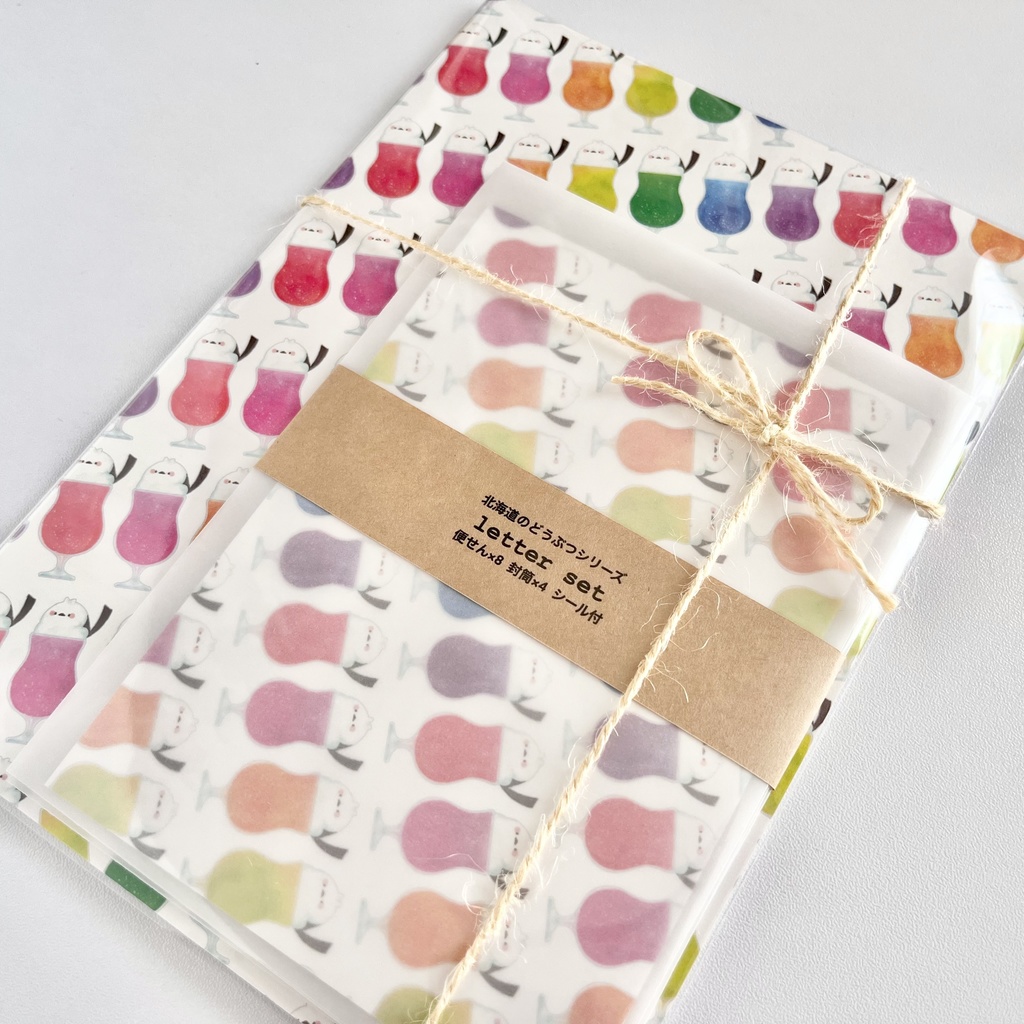 【北海道のどうぶつシリーズ】7色のシマエナガクリームソーダ【レターセット】