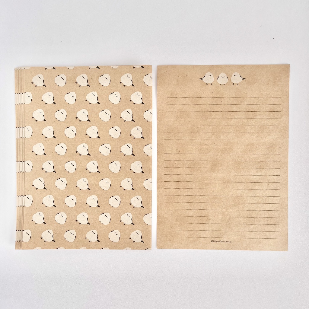 【北海道のどうぶつシリーズ】クラフト紙なシマエナガ【レターセット】