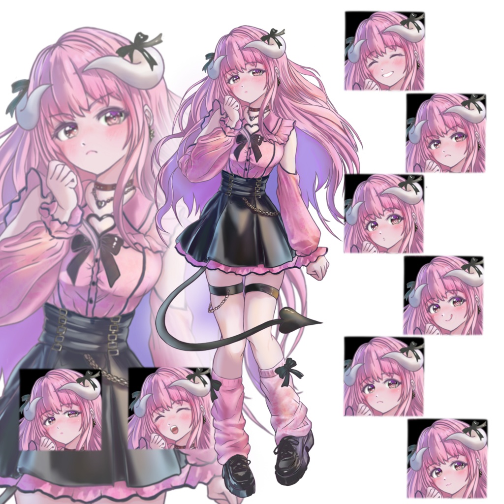 ウサ耳&サキュバス立ち絵素材