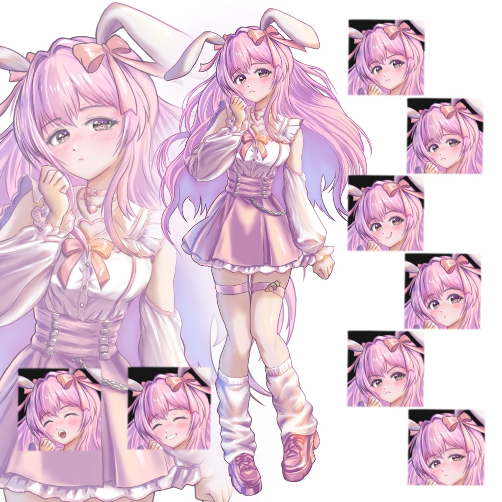 ウサ耳&サキュバス立ち絵素材