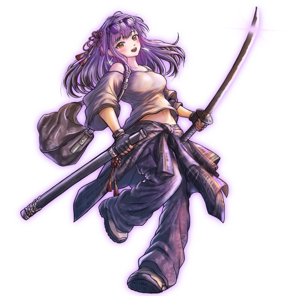 【立ち絵素材】現代退魔師×配信者|刀・自撮り棒|表情8種