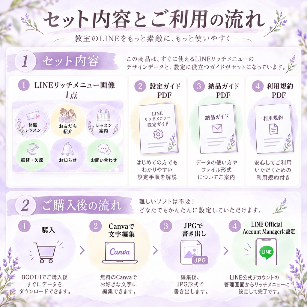教室向け LINEリッチメニュー|Canvaテンプレート