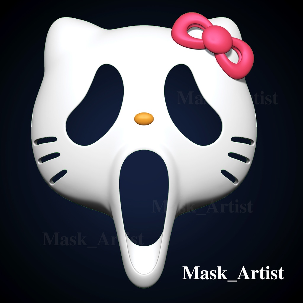 hello kitty ghostFace mask - 3d print