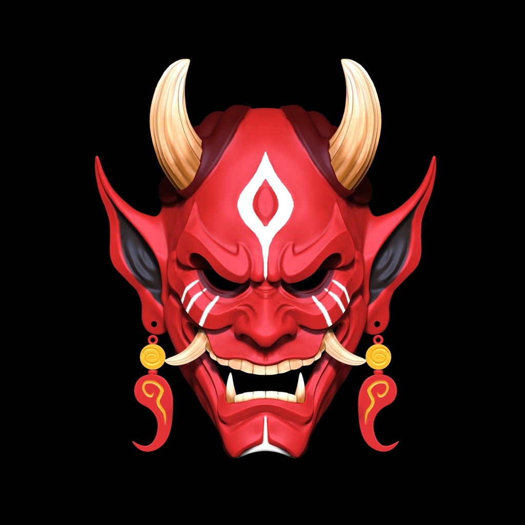 Hannya mask - Oni mask - 3d print
