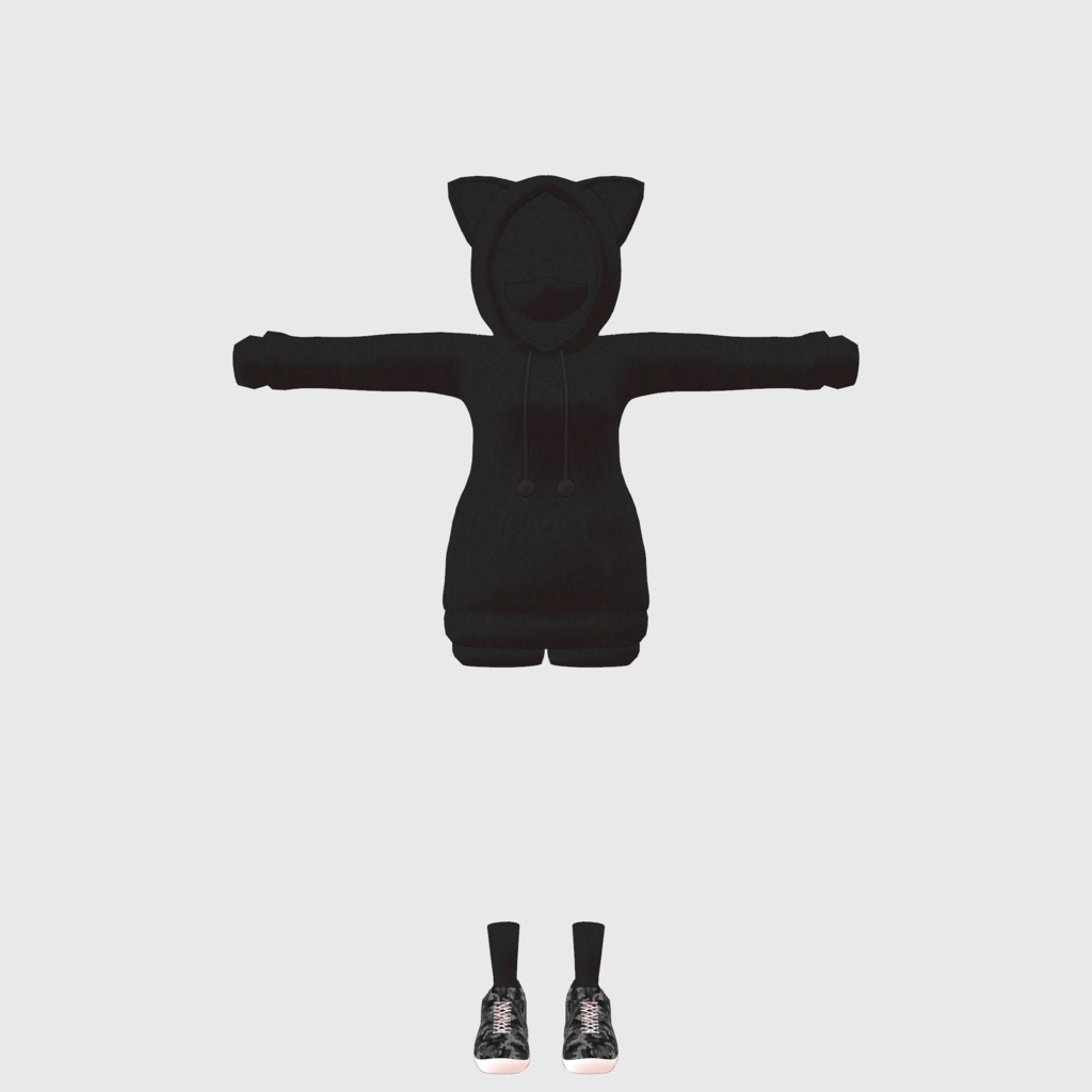 ソルシエル素体想定衣装「猫耳パーカー」