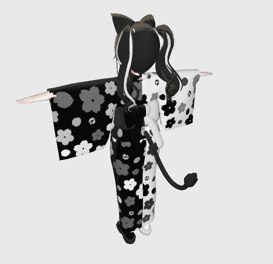 RINNE素体S想定衣装「和服_白羽黑羽」