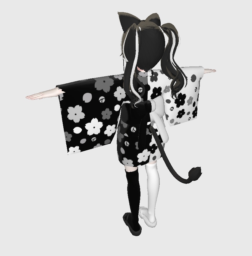 RINNE素体S想定衣装「和服_白羽黑羽」