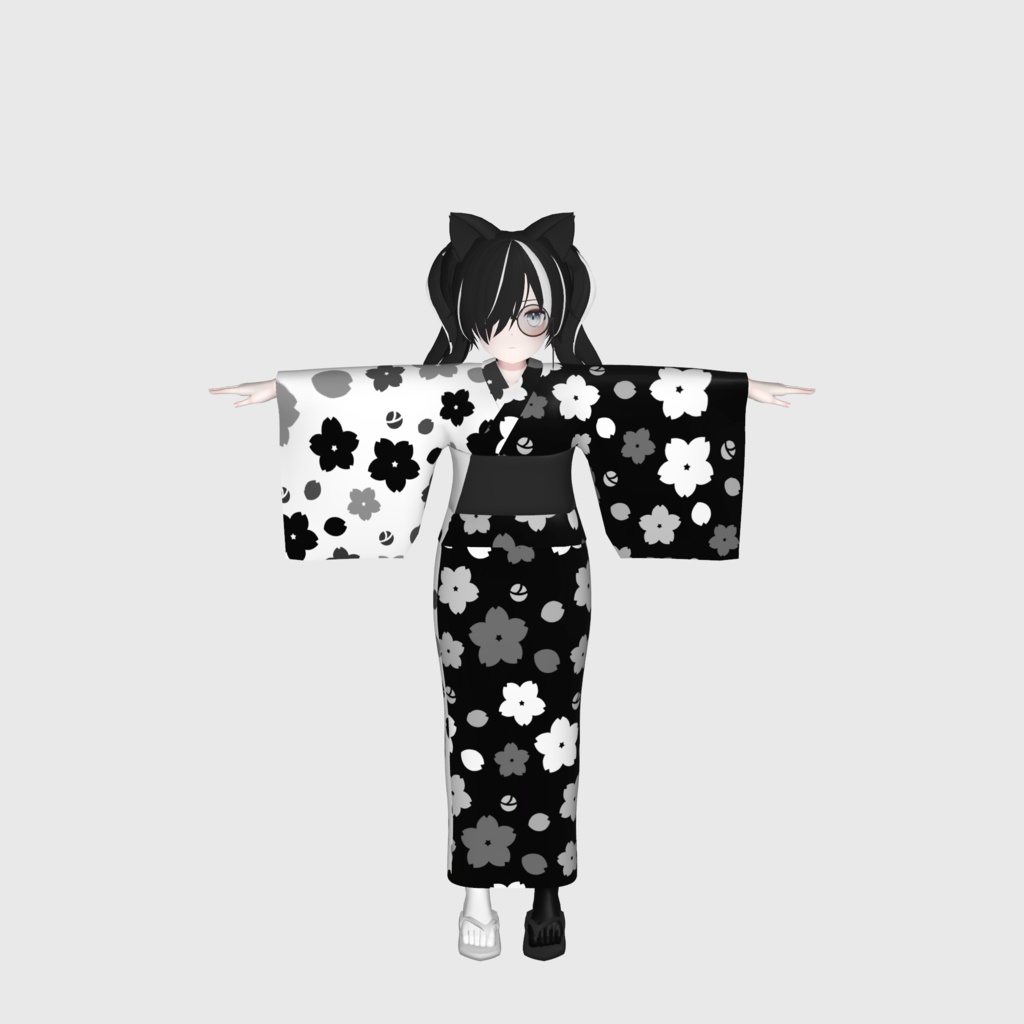 RINNE素体S想定衣装「和服_白羽黑羽」