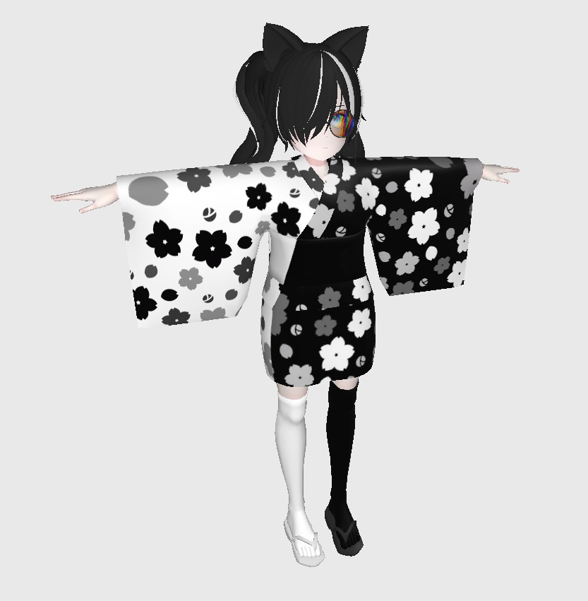 RINNE素体S想定衣装「和服_白羽黑羽」