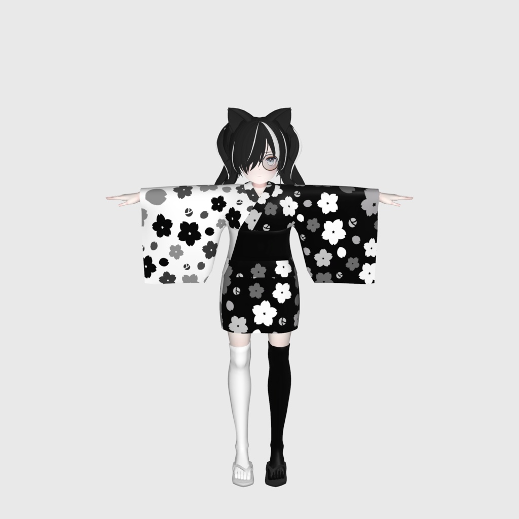 RINNE素体S想定衣装「和服_白羽黑羽」