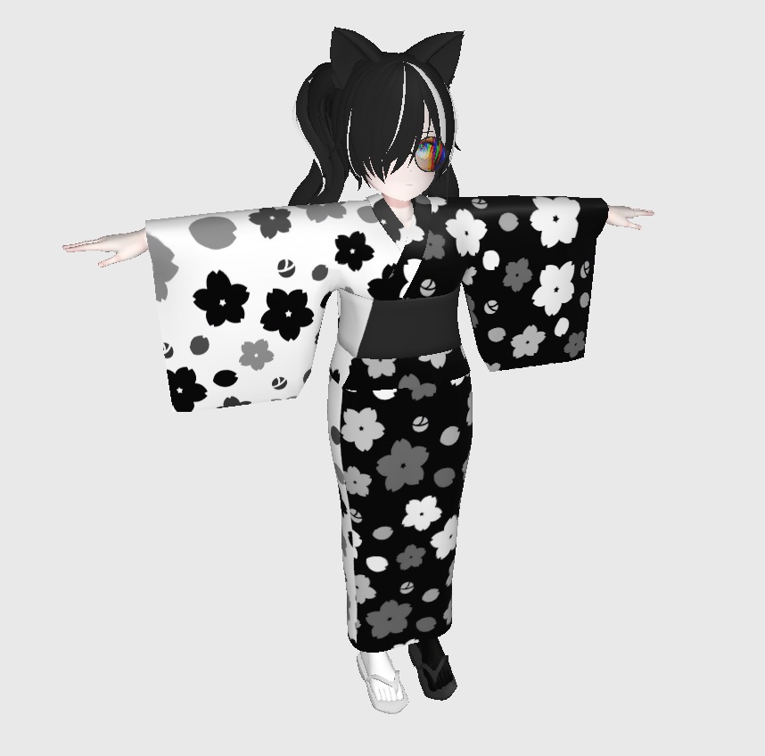 RINNE素体S想定衣装「和服_白羽黑羽」