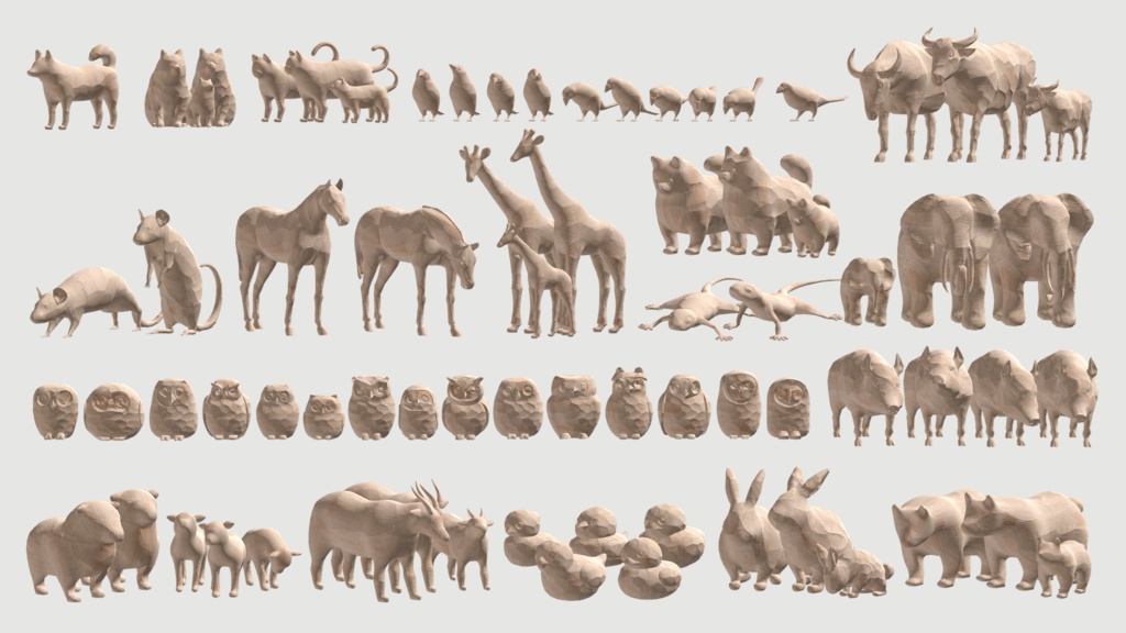 木彫り&ガラス動物