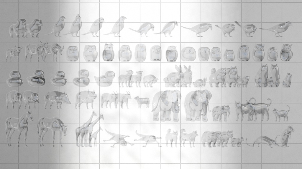 木彫り&ガラス動物