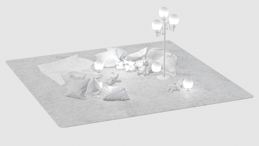 Cushion×20/Light×13/Blanket×10/Carpet×4/StuffedToy×7/Rug×2