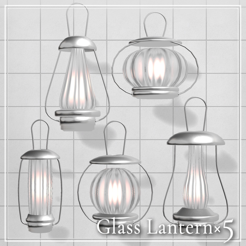 Glass Lantern×5