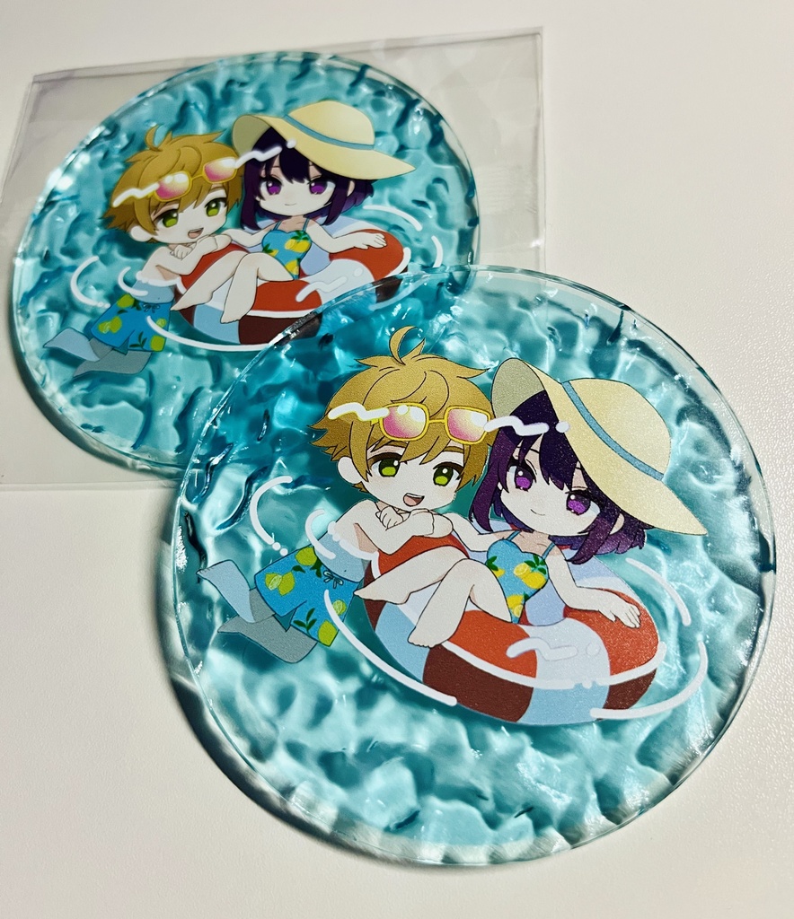 夏のビロード組ぷかぷかアクリルコースター