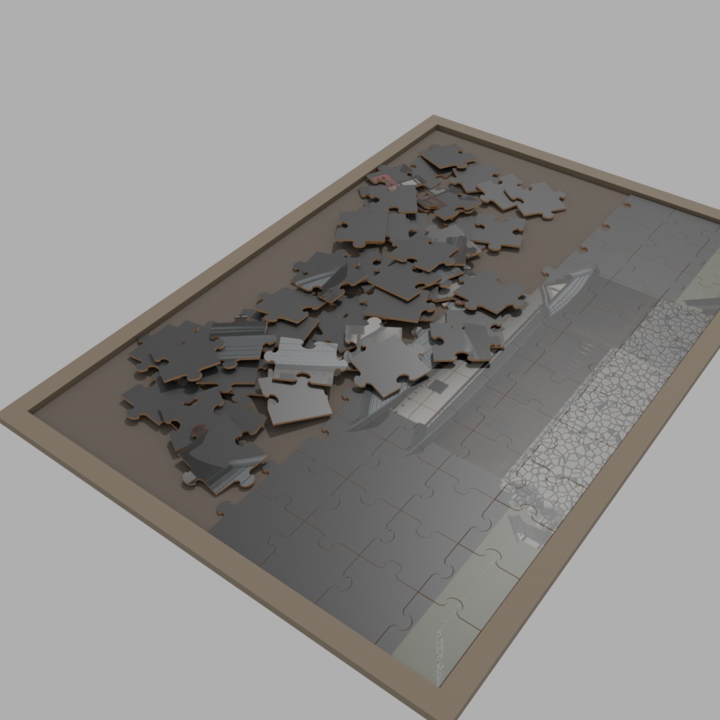 好きな画像で使える 3Dジグソーパズルシーン