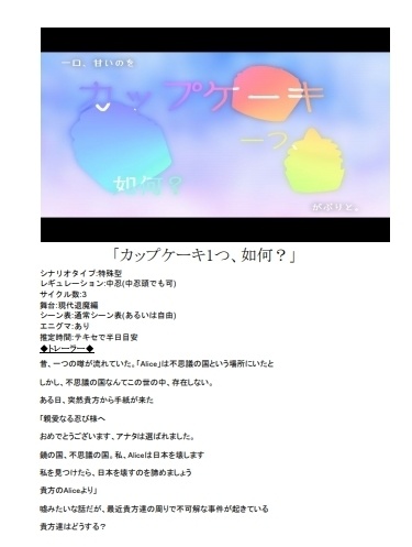 シノビガミシナリオ「カップケーキ1つ、如何?」