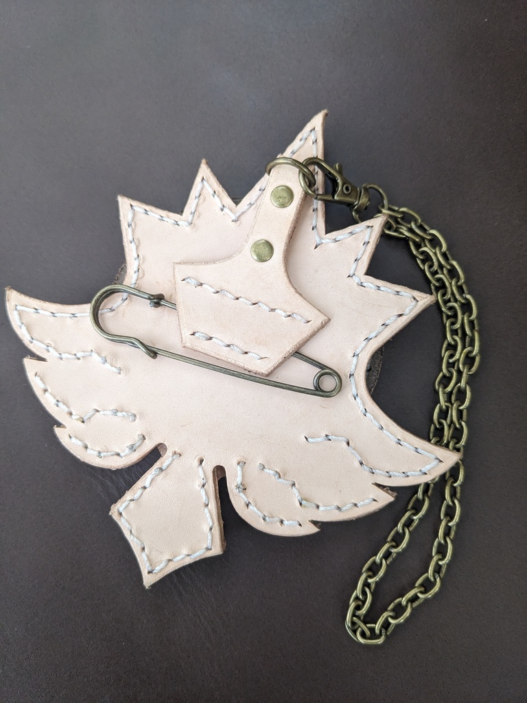 ★原神★ 神の目 本革チャーム (モンドスタイル/草元素)