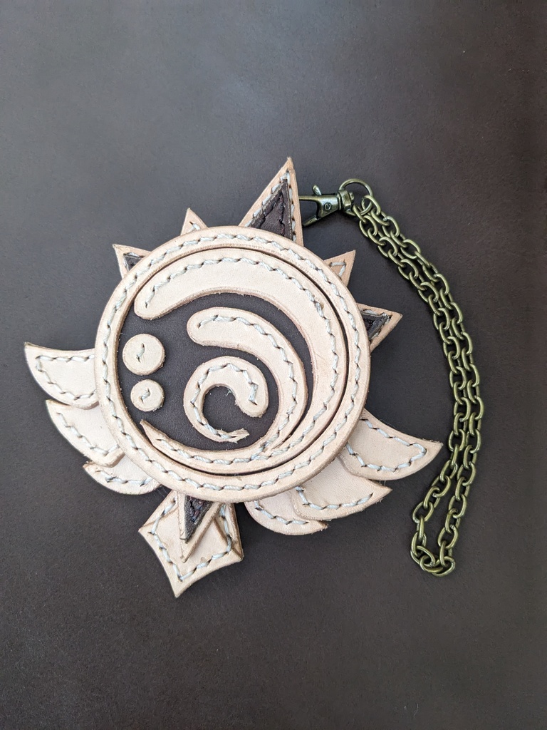 ★原神★ 神の目 本革チャーム (モンドスタイル/水元素)