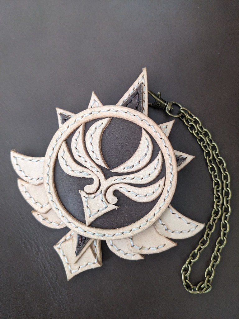 ★原神★　神の目　本革チャーム (モンドスタイル／風元素)