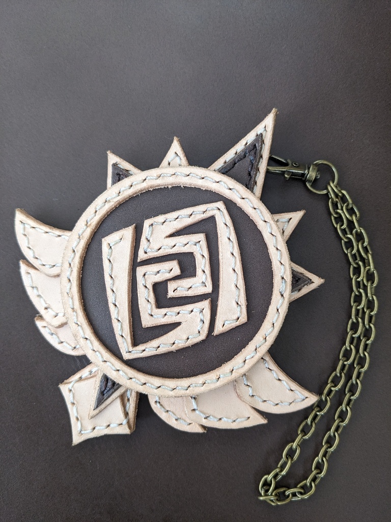 ★原神★ 神の目 本革チャーム (モンドスタイル/岩元素)