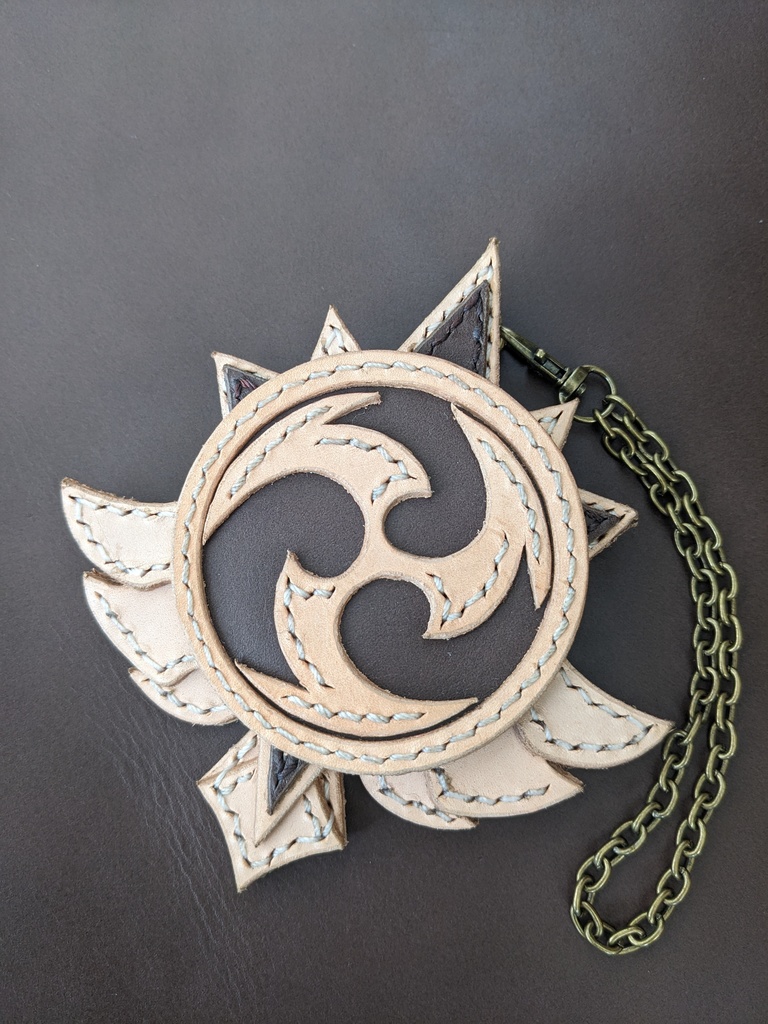 ★原神★ 神の目 本革チャーム (モンドスタイル/雷元素)