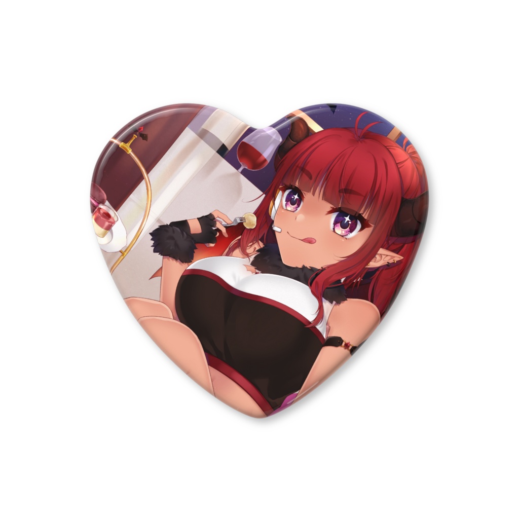 ハート缶バッジ(57×52.5mm)