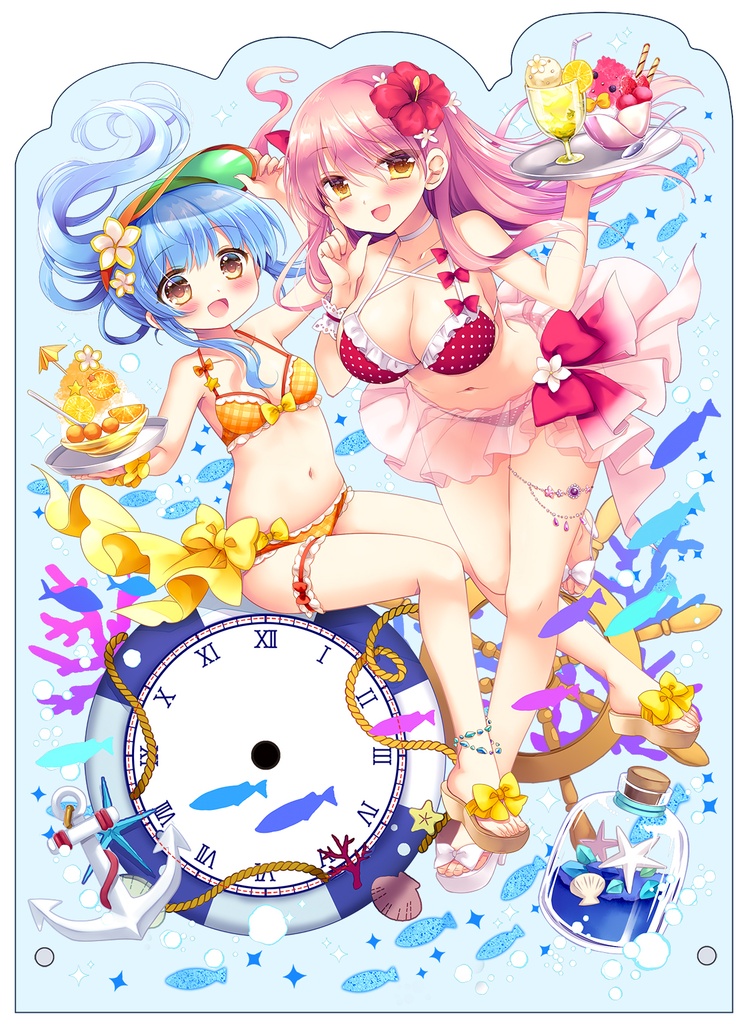合同サマーアクリルクロック