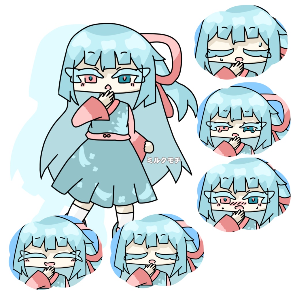 立ち絵素材　お姫様　表情差分６種類