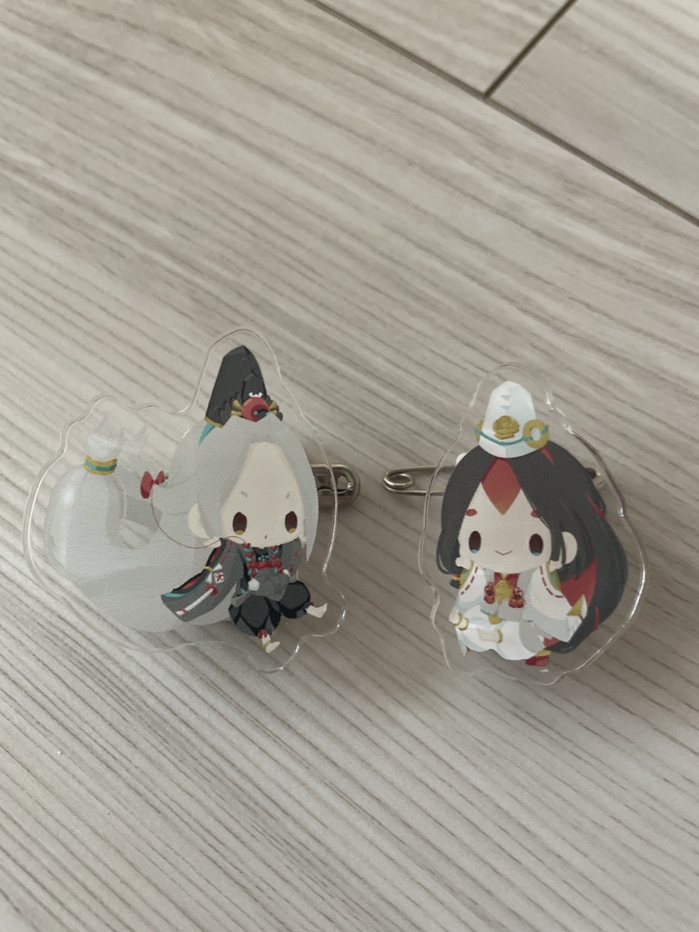 アクリルバッジ　白童子と黒童子