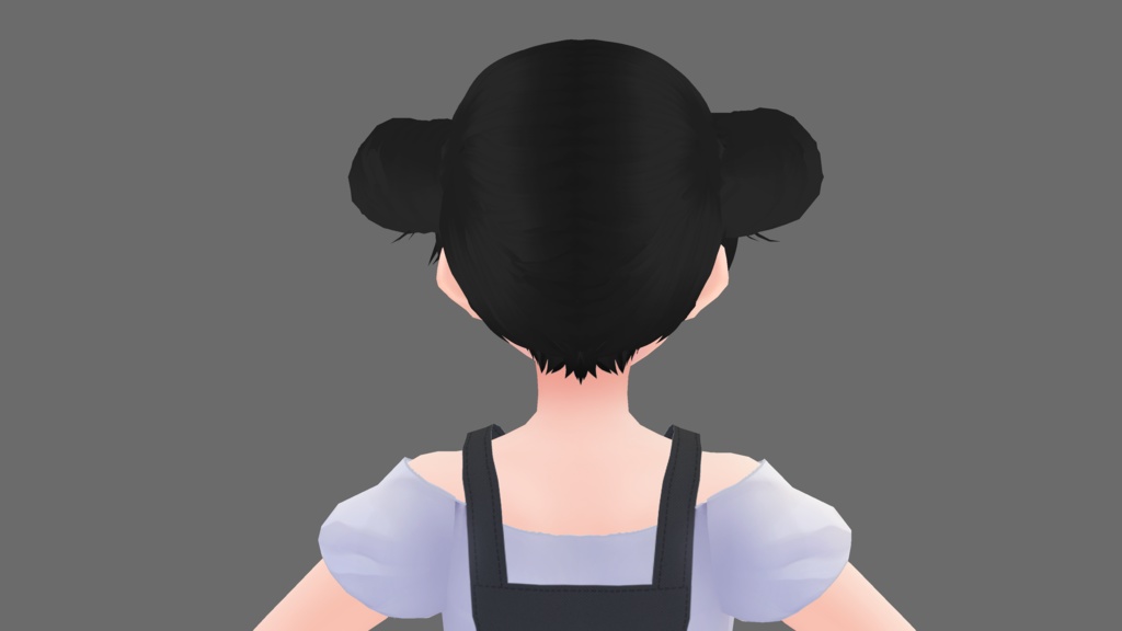 【Vroid】Twin buns hair