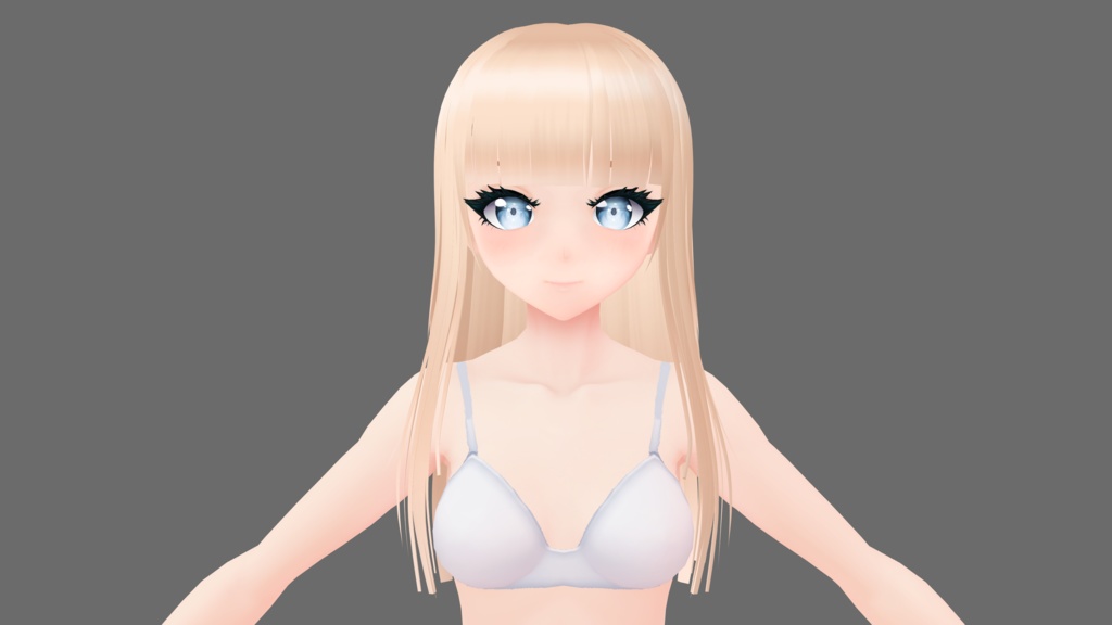 【Vroid】Straight cut long hair and bangs / ストレートカットのロングヘアと前髪