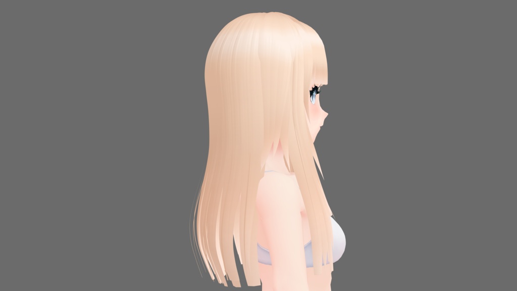 【Vroid】Straight cut long hair and bangs / ストレートカットのロングヘアと前髪