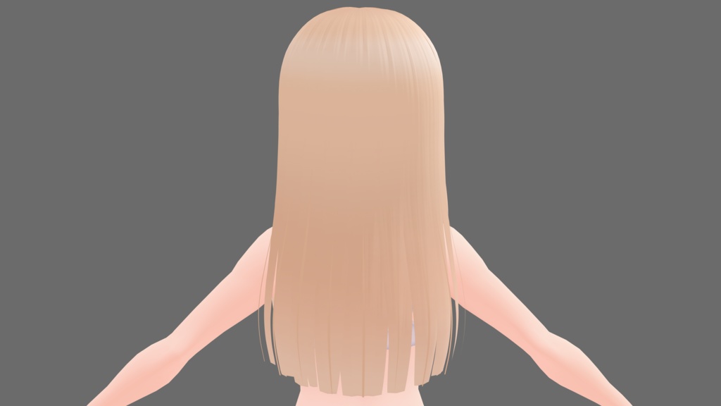 【Vroid】Straight cut long hair and bangs / ストレートカットのロングヘアと前髪