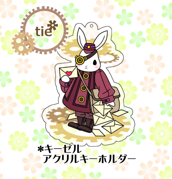 眼帯うさぎ アクリルキーホルダー Tie Booth