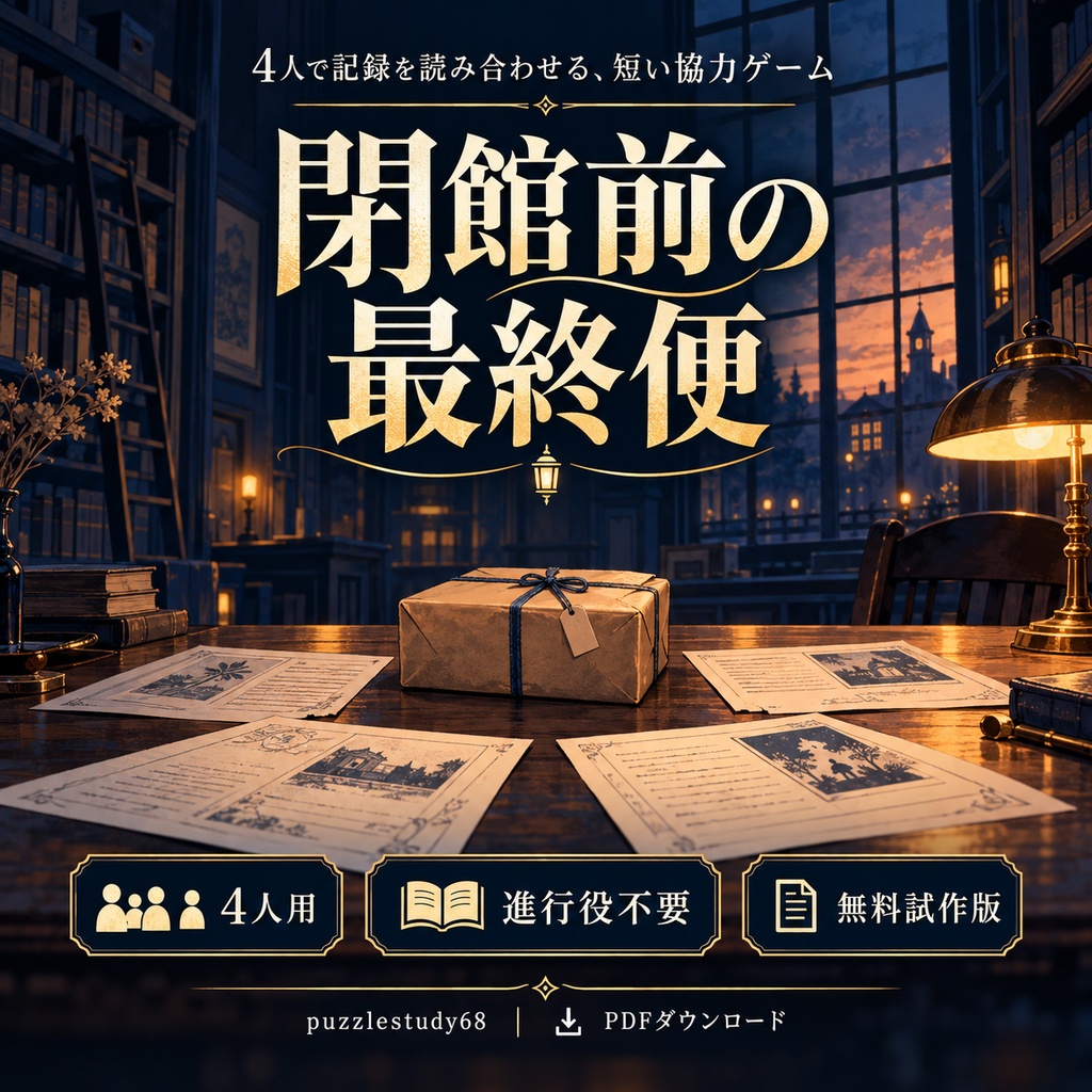 閉館前の最終便|4人用・協力謎解きの無料試作版
