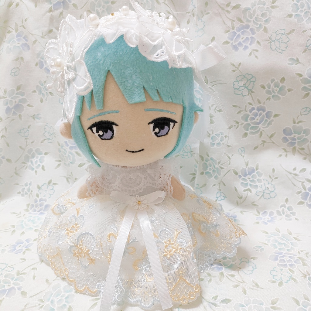 ハンドメイド　ぬい服　あんスタ　ドレス　花　リボン　レース　花柄