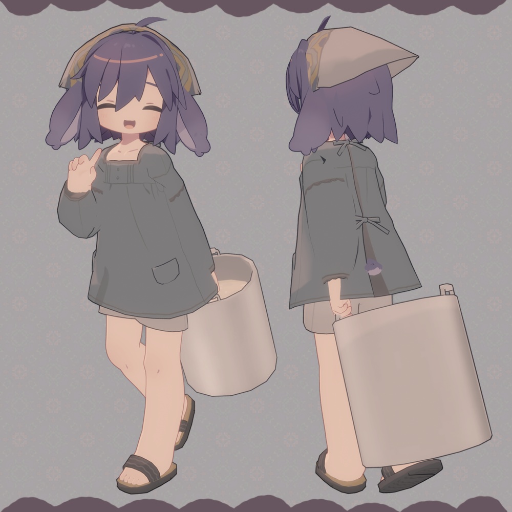 Morning Nepenthes【まめふれんず・うささき・みなほし対応服】割烹着