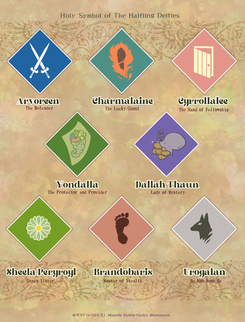 【無料あり】ハーフリングの聖職者たち*立ち絵イラスト&ペーパーミニチュア