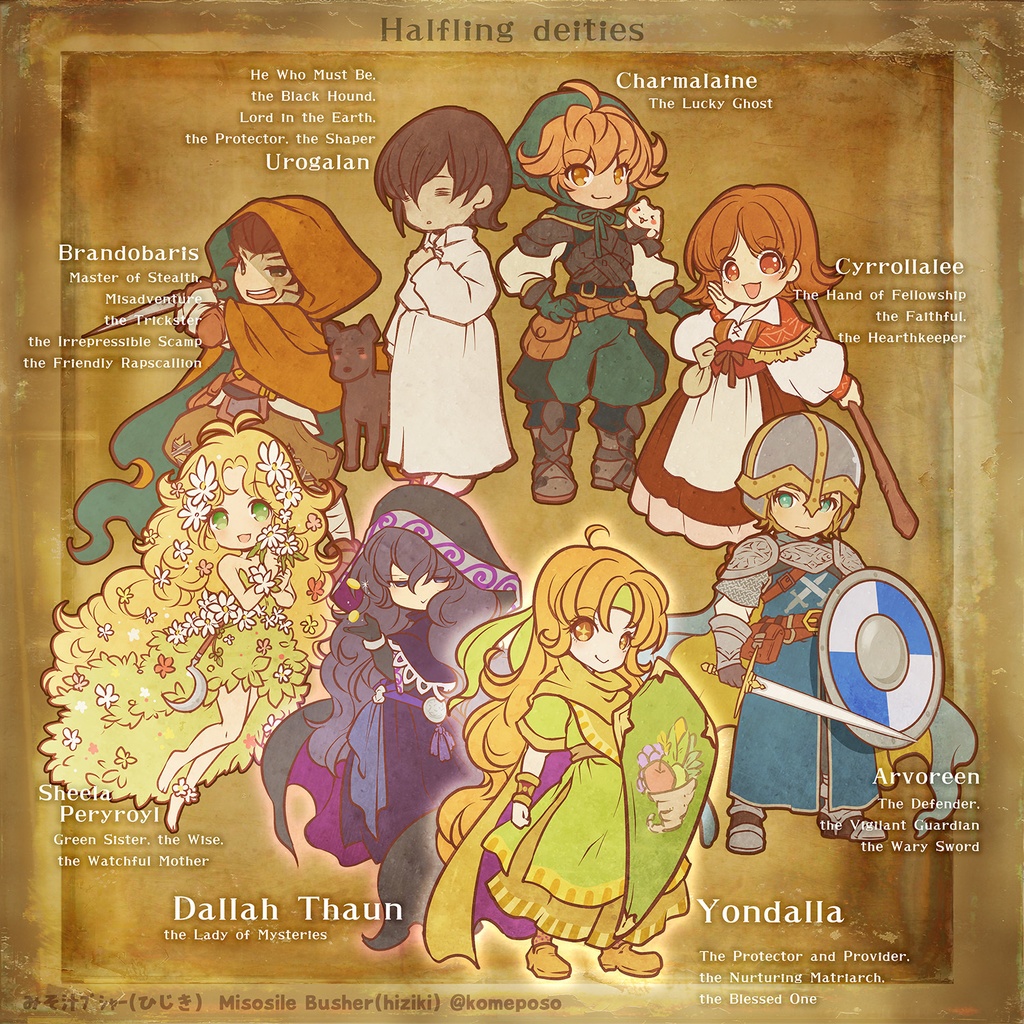 ハーフリングの神様たち!アクリルミニチュア