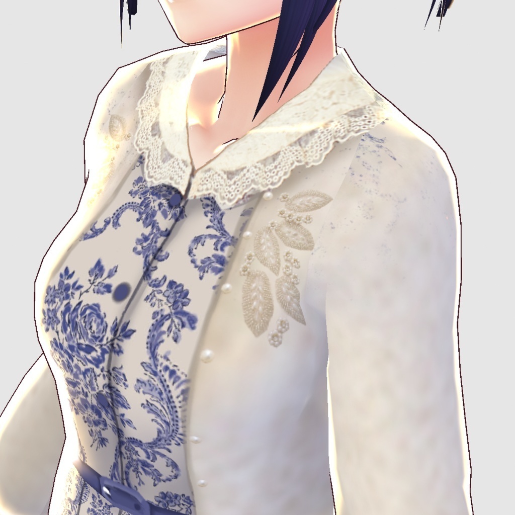 【VRoid】ウォールペーパーダマスク柄ワンピース2色セット/an another angelus