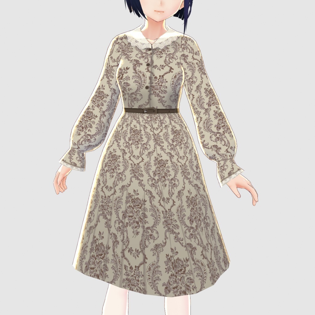 【VRoid】ウォールペーパーダマスク柄ワンピース2色セット/an another angelus