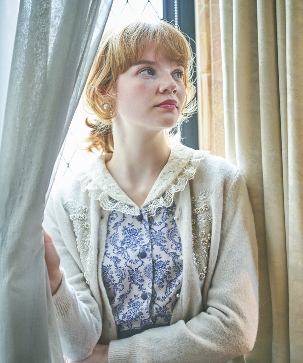 【VRoid正式版】ウォールペーパーダマスク柄ワンピース コーデ2色3点セット(ワンピース/カーディガン/パンプス)/an another angelus