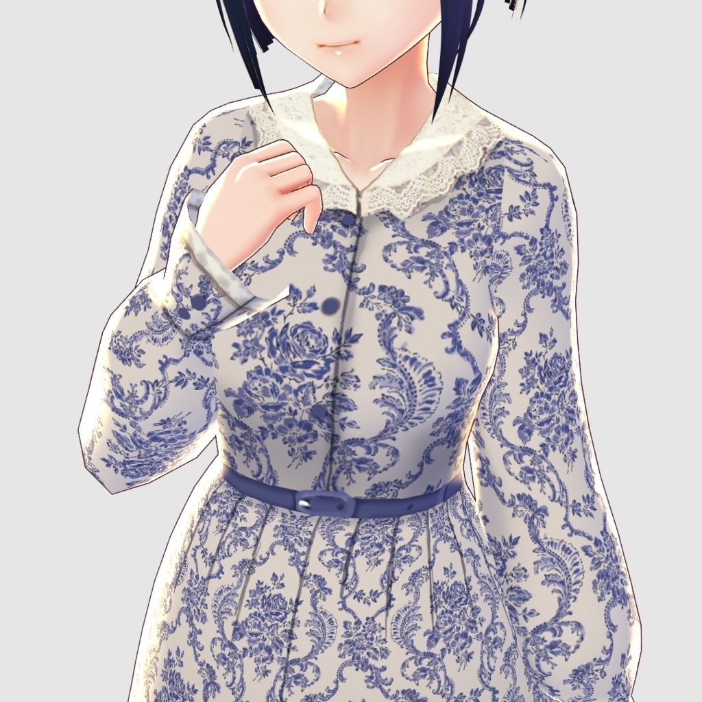 【VRoid】ウォールペーパーダマスク柄ワンピース2色セット/an another angelus