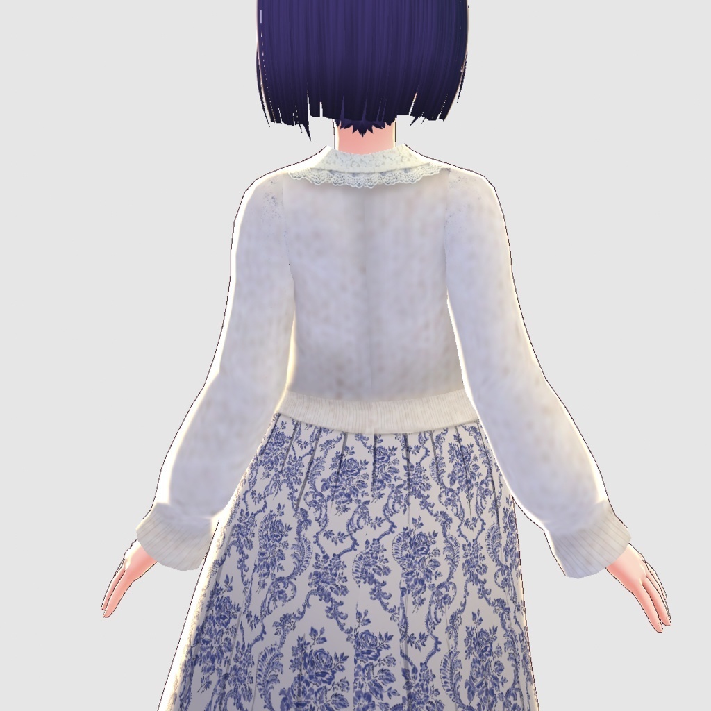 【VRoid】ウォールペーパーダマスク柄ワンピース2色セット/an another angelus