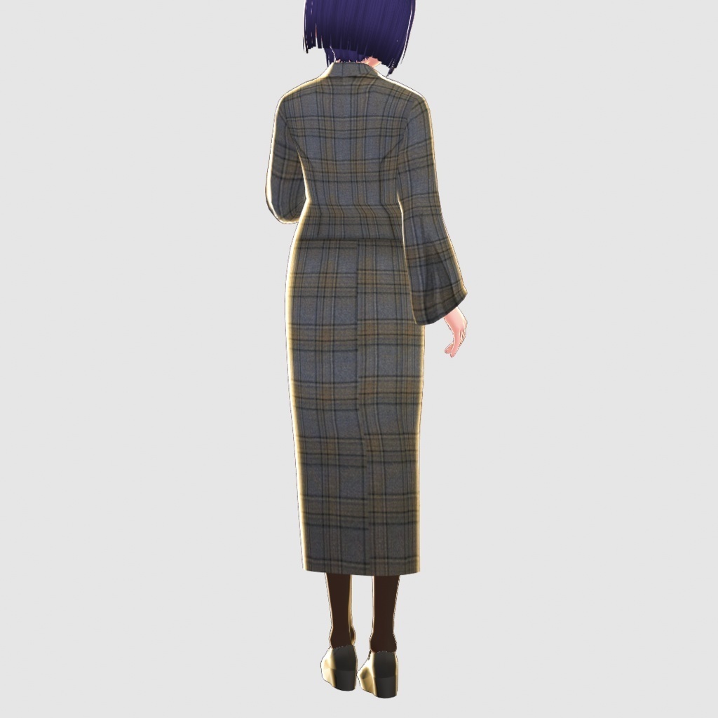 【VRoid】チェック柄セットアップ2色セット/an another angelus