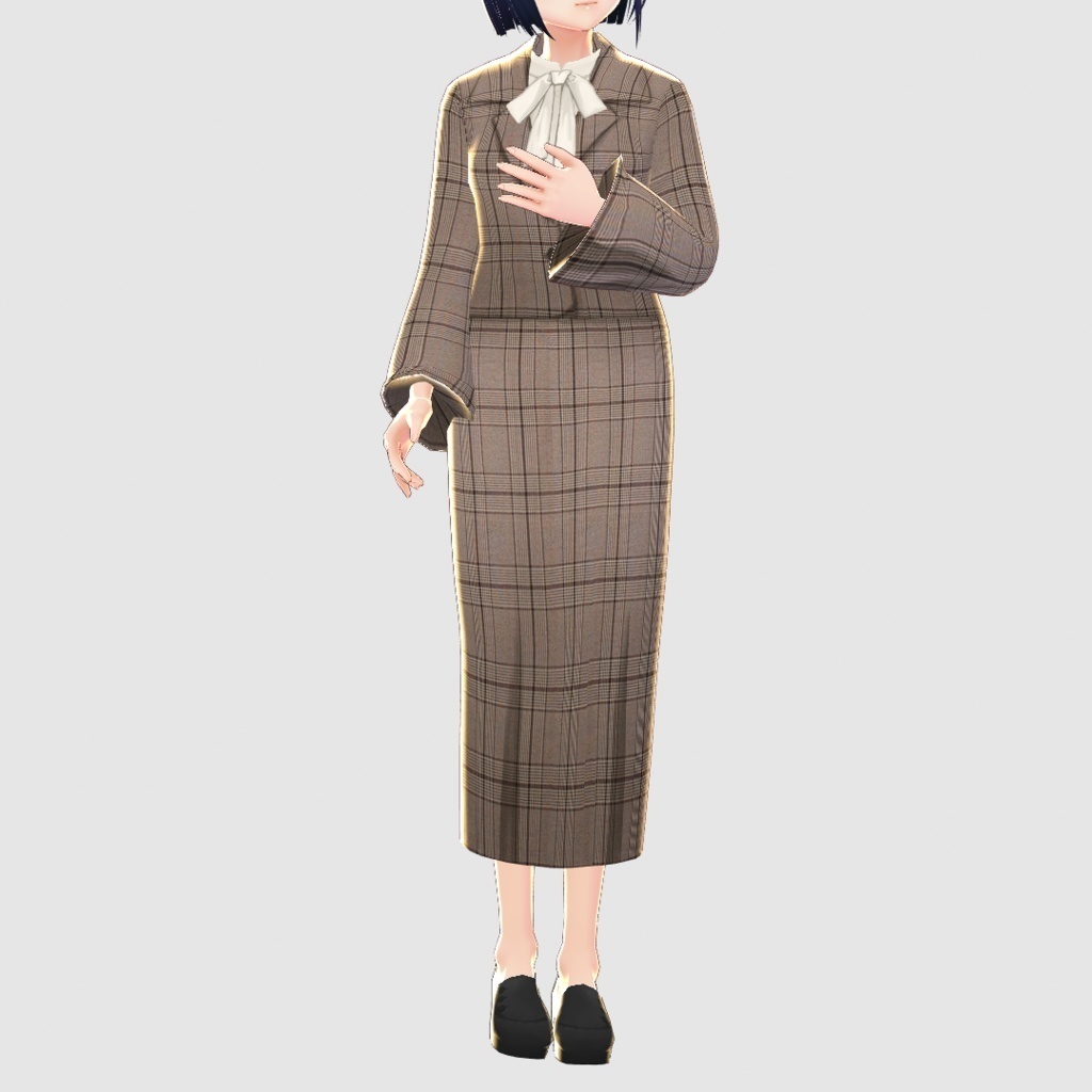 【VRoid】チェック柄セットアップ2色セット/an another angelus